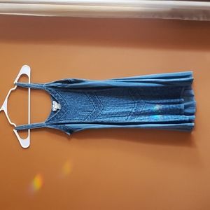 Blue embroidered dress